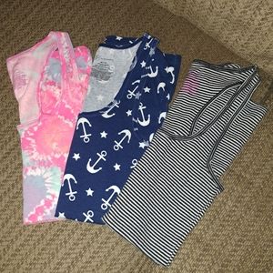 Bundle of 3 Ribbed Racerback Tanks